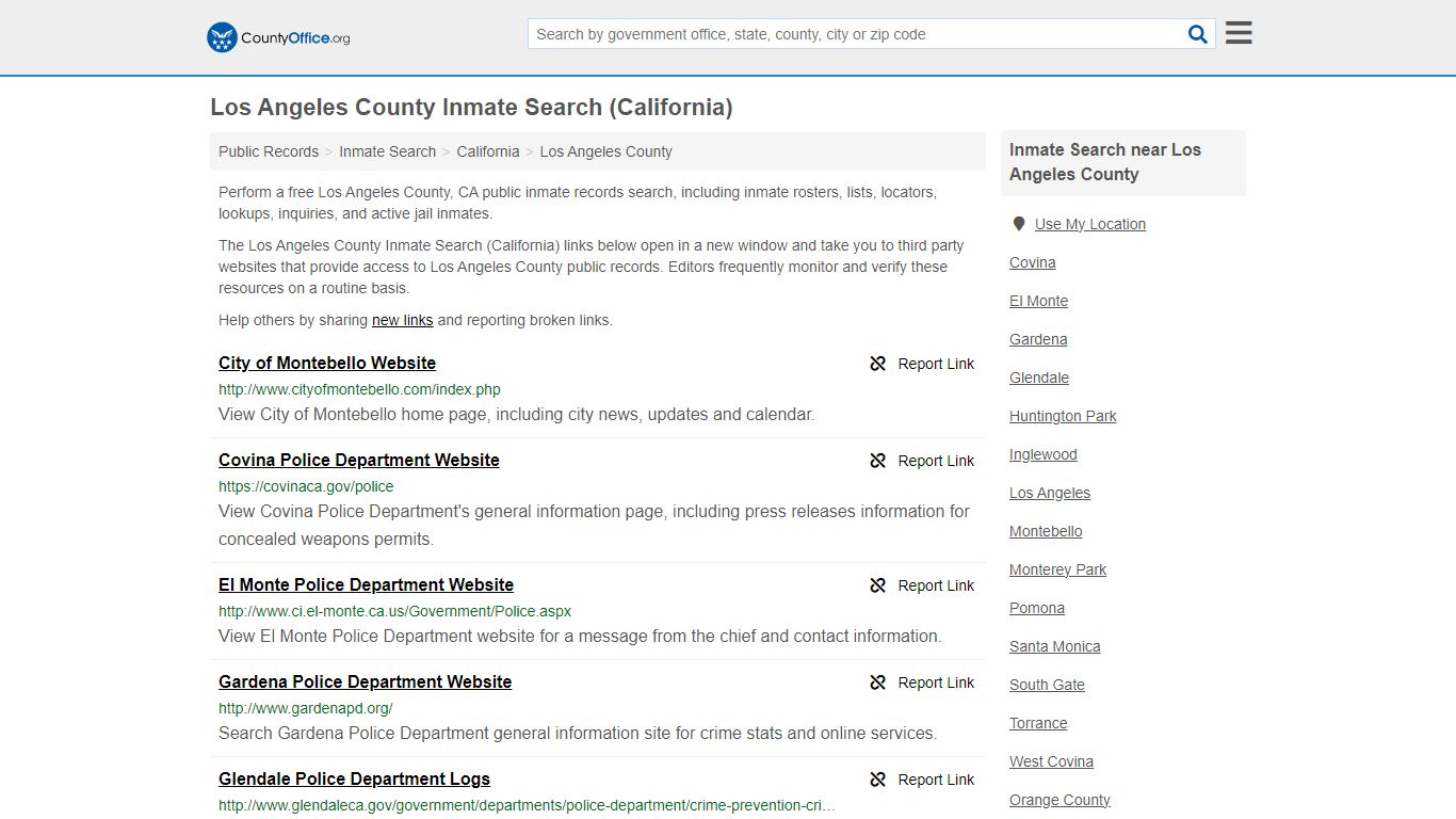 Los Angeles County Inmate Search (California) - County Office